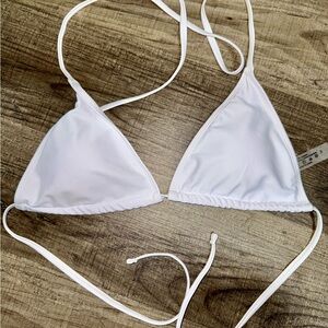 White Triangle Bikini Top